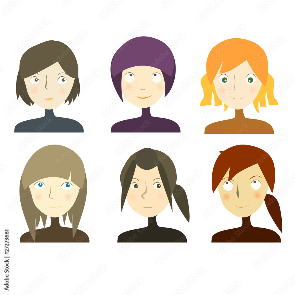 Girl Head of different country Girl Head of different country