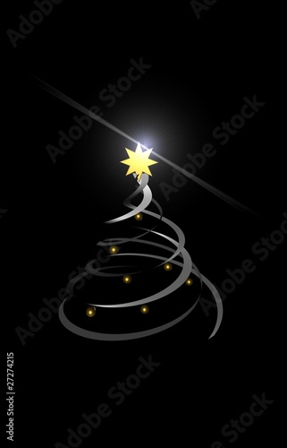 Weihnachtsbaum, Christbaum m. Strahlen, Kugeln