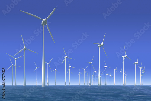 Windkrafträder im Wasser