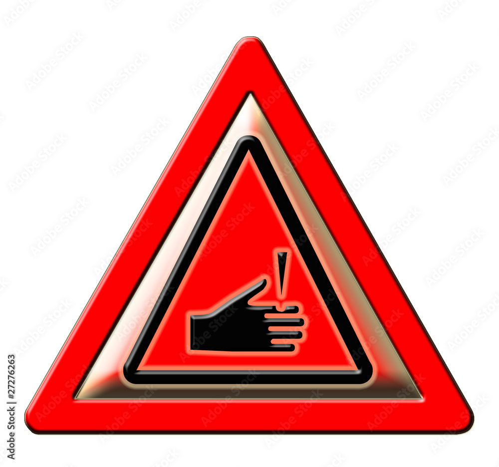 panneau danger, risque de coupure Illustration Stock | Adobe Stock
