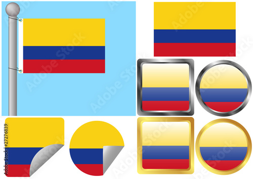 Flag Set Colombia