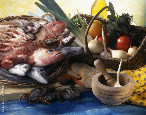 Tableau sur toile Ingrédients pour bouillabaisse