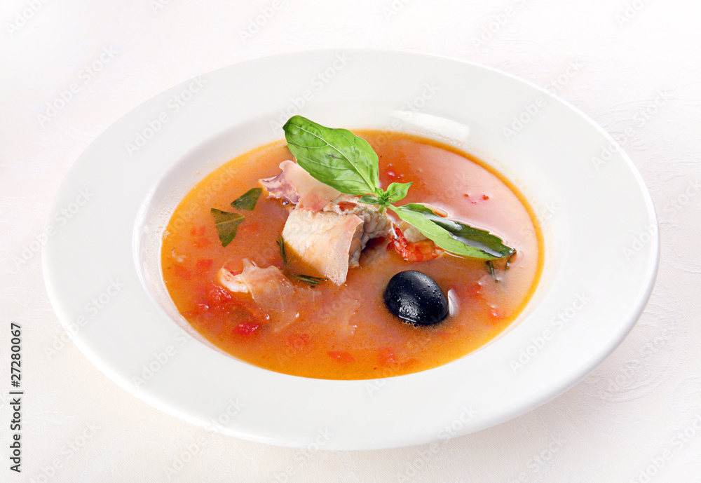 Fish soup vith vegetable