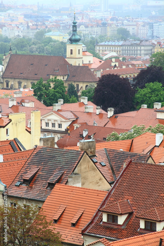 Prague rooftops,  Bohemia, Czech Republic