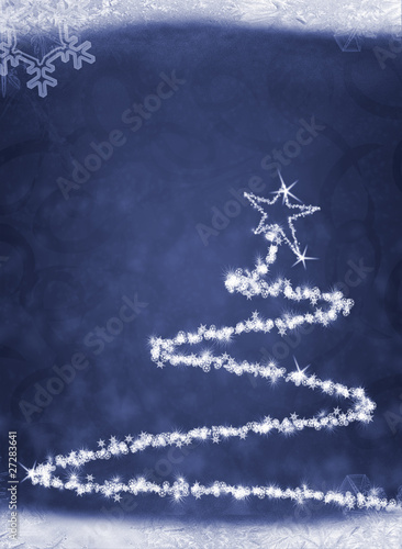 Christmas tree from snowflakes