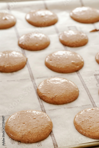 Plaque de macarons avant-cuisson