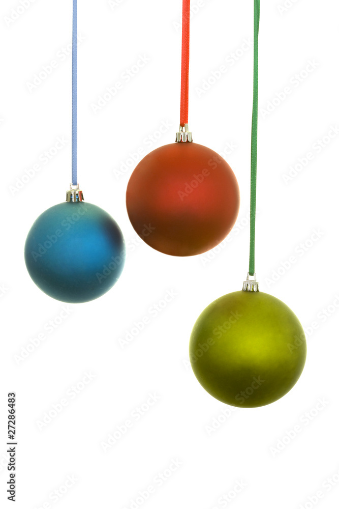 Blue, Red and Yellow Christmas Balls