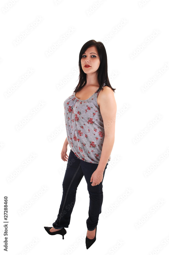 Standing girl in jeans. Standing girl in jeans.
