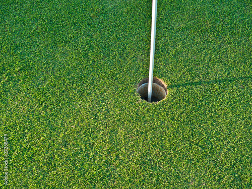 Golf Hole with flag pole