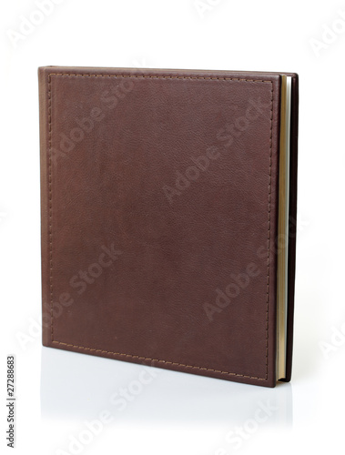 brown leather photo album cover