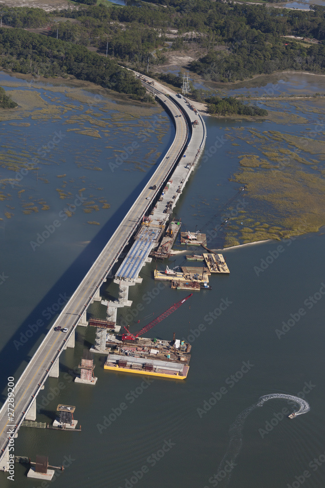 aerial view of bridge construction aerial view of bridge construction