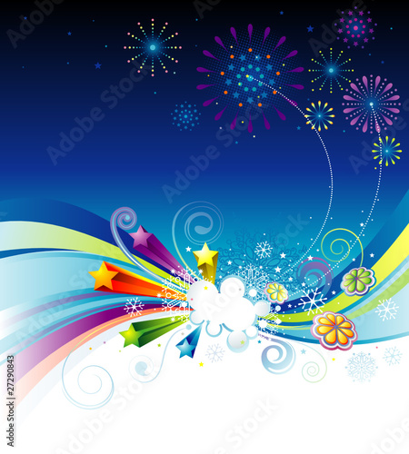 Vector illustration of holiday eve celebration background.