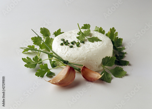 Obraz na płótnie Fromage de chèvre, herbes et ail