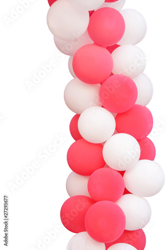 Pink and white balloons isolated on white