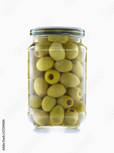 Bocal d'olives vertes