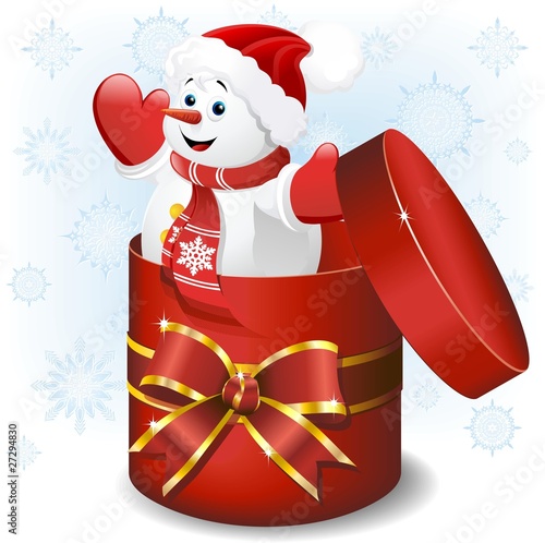 Pupazzo di Neve Dono-Baby Snowman Gift-Vector