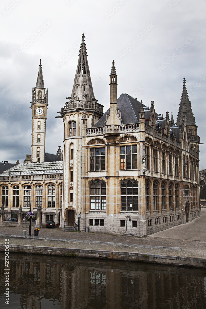 The historical city core of Ghent, Belgium