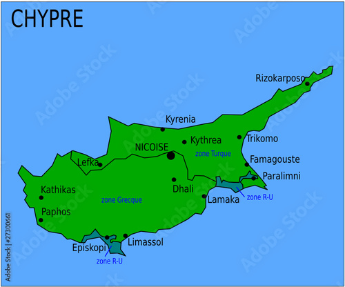 Carte des Villes Principales de Chypre