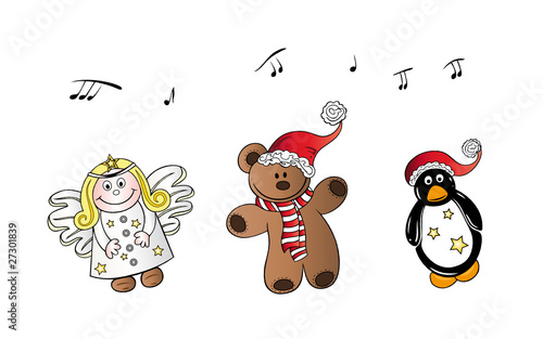 Nikolaus, Weihnachten, Teddy, Engel, Pinguin