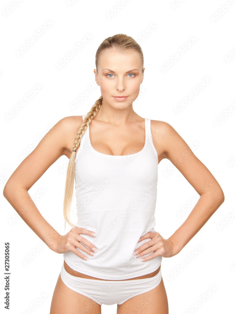 lovely woman in white cotton underwear lovely woman in white cotton underwear