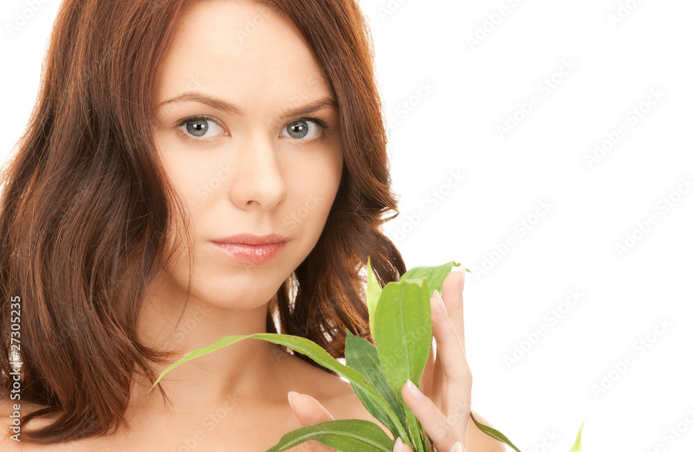 woman with sprout woman with sprout