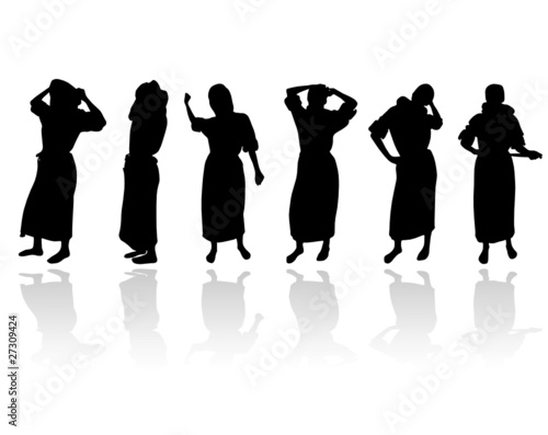 woman in bathrobe black silhouette