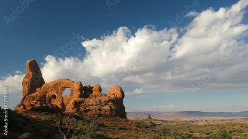 Time lapse clouds over Arches National Park