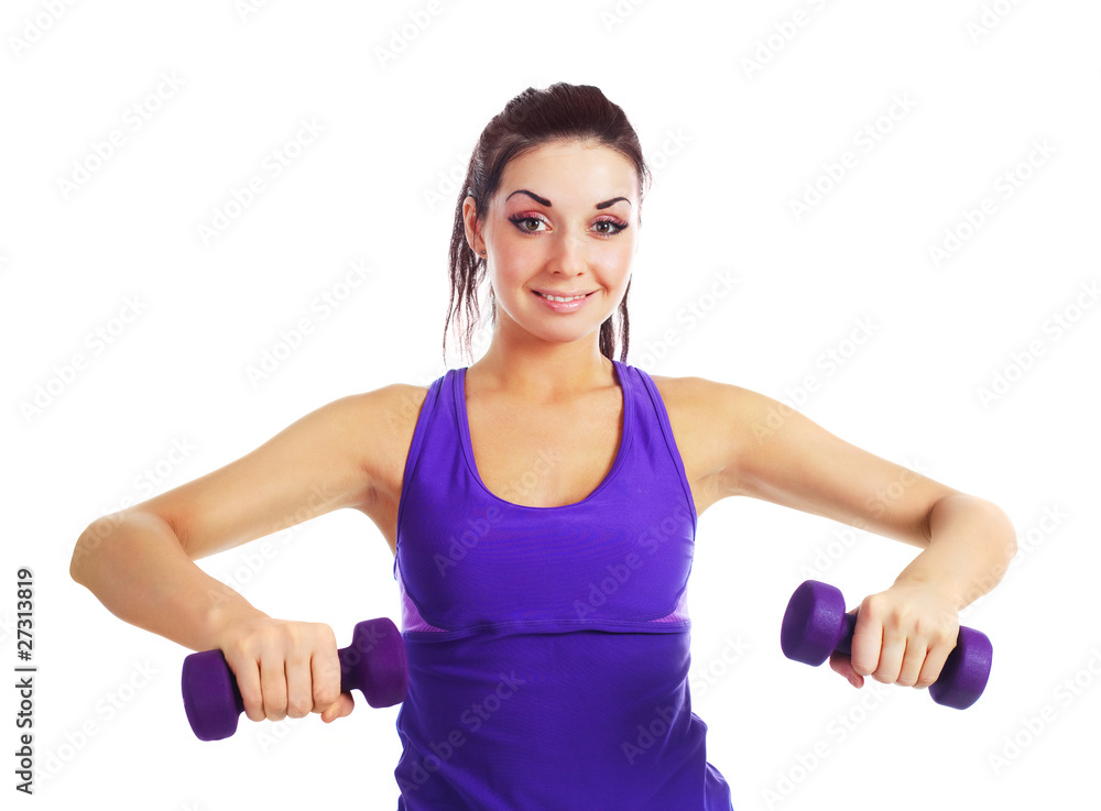 girl with dumbbells girl with dumbbells
