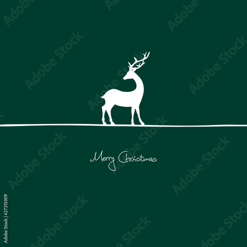 Xmas Card " Merry Christmas" Standing Reindeer