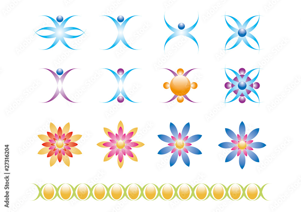 Abstract Flower Graphic Vector Icons 1