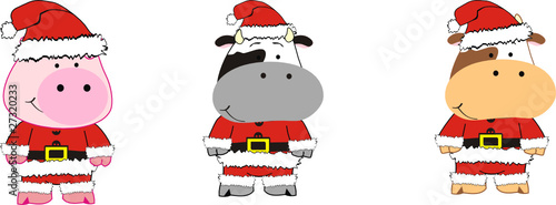 animal cartoon xmas set pack3