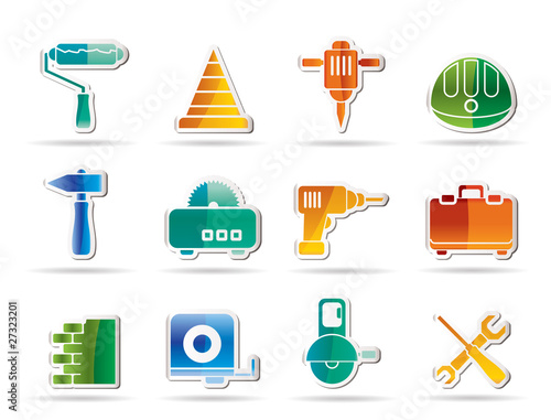 Building and Construction Tools icons - Vector Icon Set photo