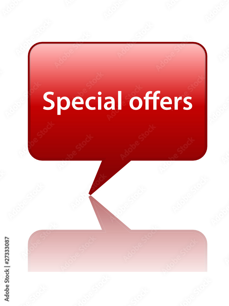 SPECIAL OFFERS Speech Bubble Icon (button deals save price sale) SPECIAL OFFERS Speech Bubble Icon (button deals save price sale)