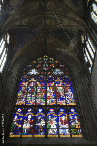 Prague - windowpane from st. Vitus cathedrale