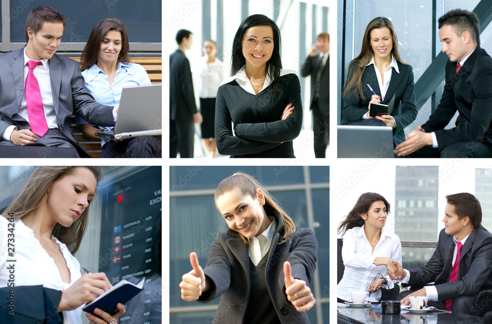 A collage of many different young business people A collage of many different young business people
