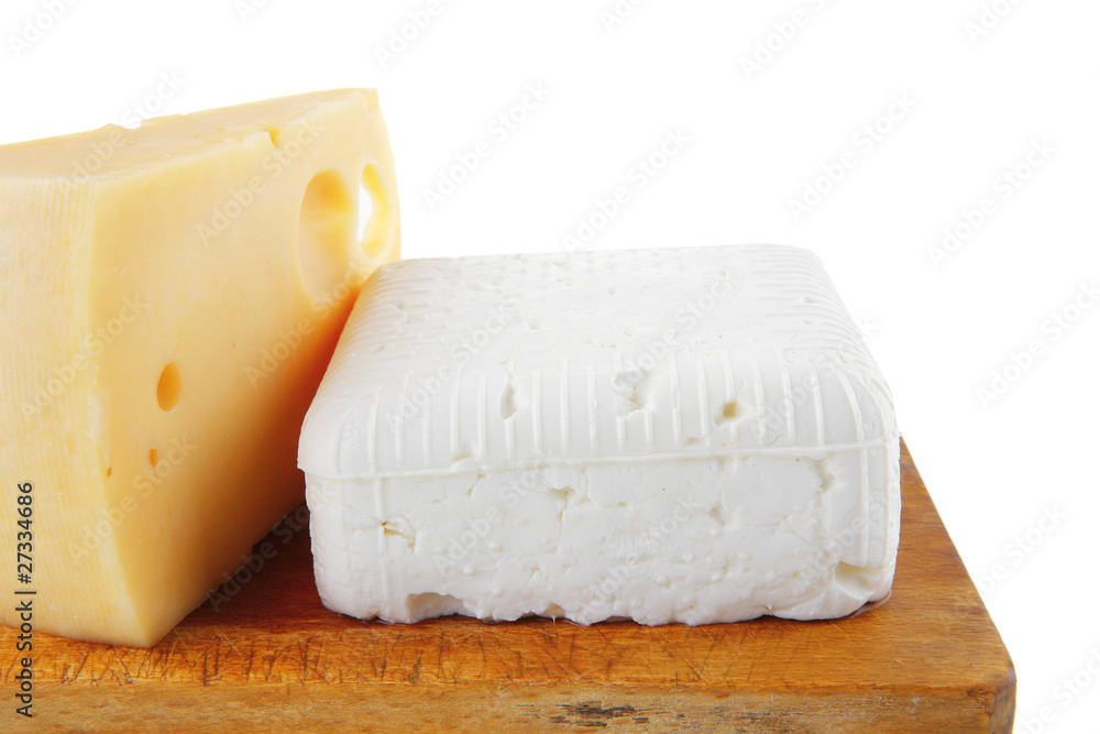 soft delicacy cheeses on board