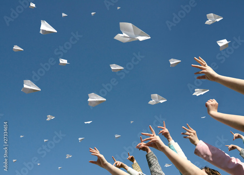 messages fly on paper airplanes