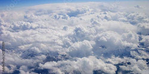 Fototapeta Naklejka Na Ścianę i Meble -  Aerial view of the beautiful blue sky with white clouds