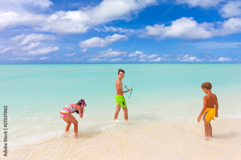 Children on tropical beach