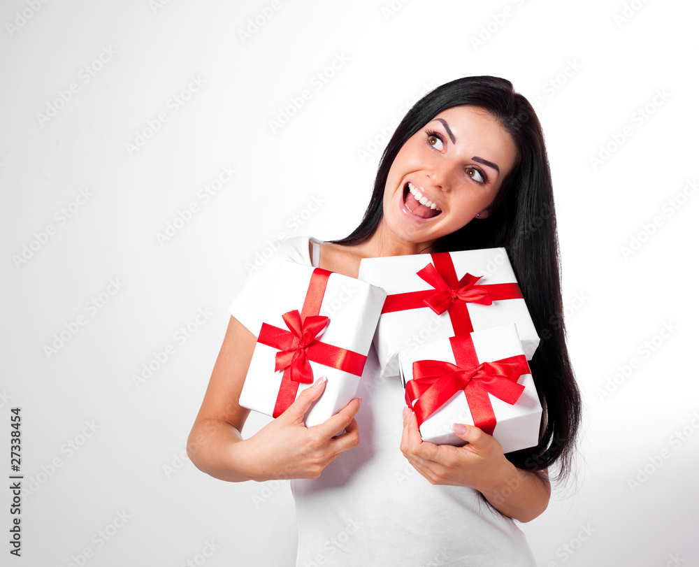 Fototapeta premium girl with presents