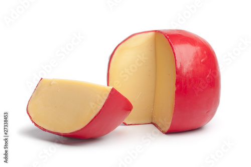Canvas Print Edam cheese with a slice