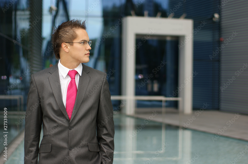 A young and handsome businessman in formal clothes A young and handsome businessman in formal clothes