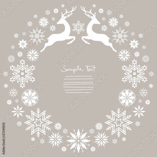 Christmas Wreath Jumping Reindeer Brown