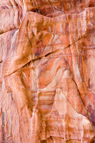 Brightly coloured stone at Petra