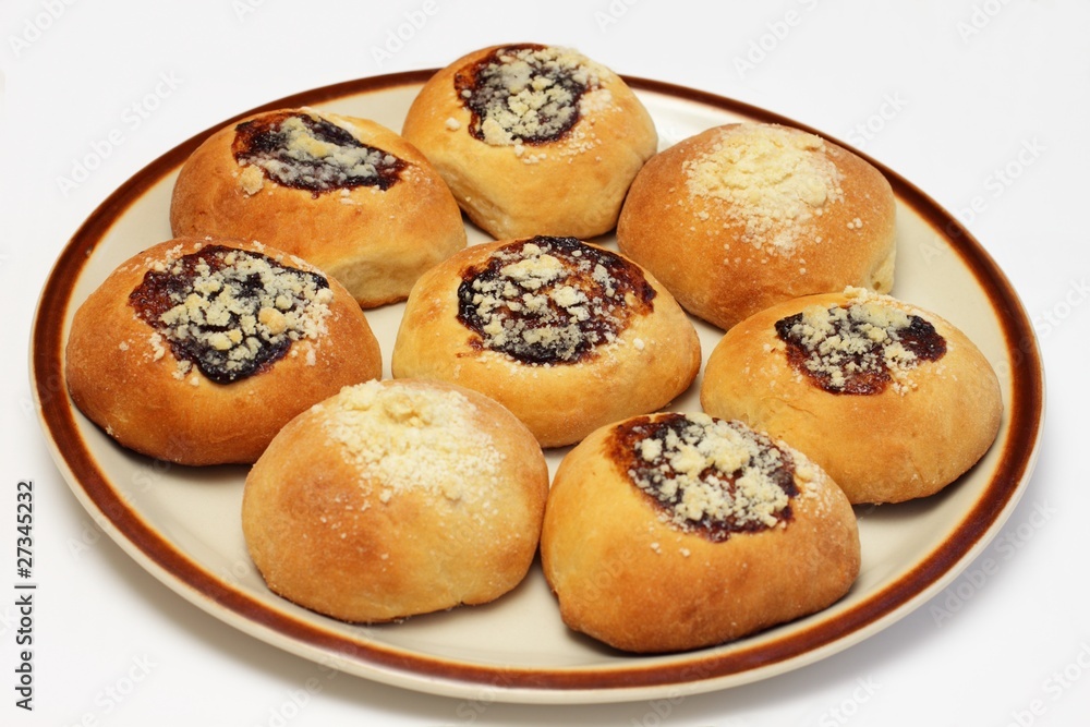 Traditional yeast buns from Central Europe