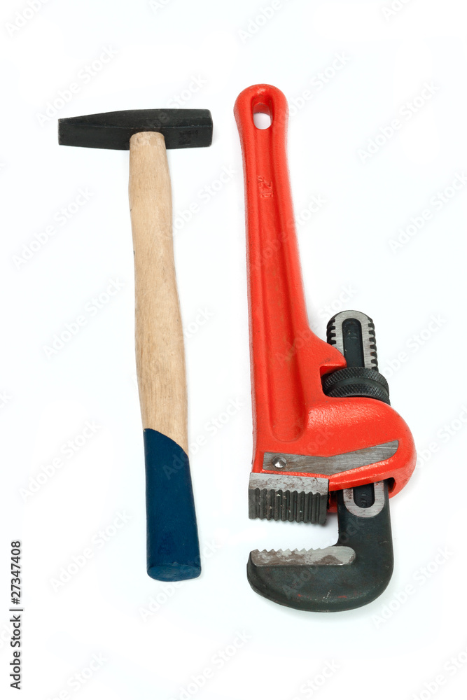 Monkey wrench and hammer Monkey wrench and hammer