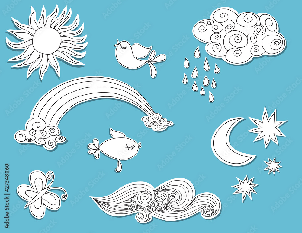Doodle nature - design elements Doodle nature - design elements