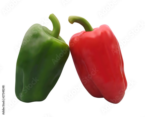 red and green paprika