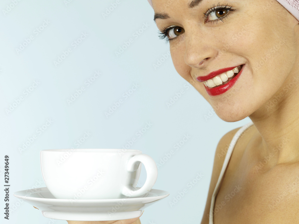 Young Woman Drinking Tea. Model Released Young Woman Drinking Tea. Model Released