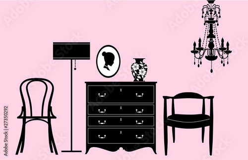 Stylish black and white home accessories and decoration